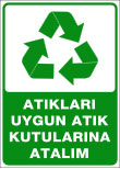 atıkları uygun atık kutularına atalım