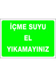 içme suyu el yıkamayınız