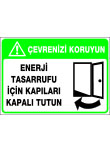enerji tasarrufu için kapıları kapalı tutun