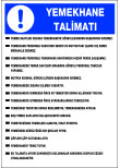 yemekhane talimatı levhası