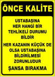 önce kalite levhası