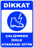 dikkat çalşırken izole ayakkabı giyin levhası