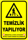 mıknatıslı uyarı levhası temizlik yapılıyor