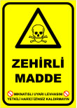 mıknatıslı uyarı levhası zehirli madde