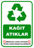 mıknatıslı uyarı levhası kağıt atıklar