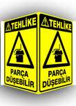 panoramik tehlike parça düşebilir levhası