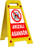arızalı asansör portatif ayaklı levhası