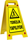 temizlik yapılıyor portatif ayaklı uyarı levhası