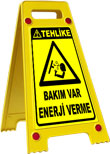 bakım var enerji verme portatif ayaklı uyarı levhası