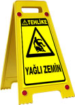yağlı zemin portatif ayaklı uyarı levhası