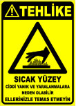 sıcak yüzey ciddi yanık ve yaralanmalara neden olabilir ellerinizle temas etmeyin